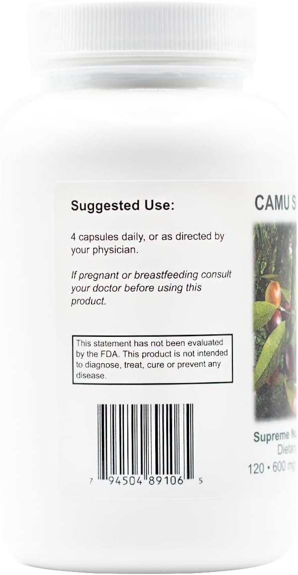 Supreme Nutrition Camu Supreme, 120 cápsulas vegetales de fruta de Camu Camu puro