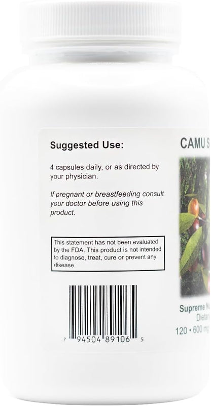 Supreme Nutrition Camu Supreme, 120 cápsulas vegetales de fruta de Camu Camu puro – Image 4