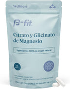 B-FIT B Magnesio Glicinato y Citrato - Apoya el Sueño y la Recuperación Muscular - Vegano - 496 mg - 220 Cápsulas - 2 Meses de Suministro