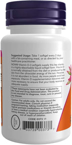 Now Foods Vitamina D3 5000 UI, 240 caps. blandas (Pack 2)