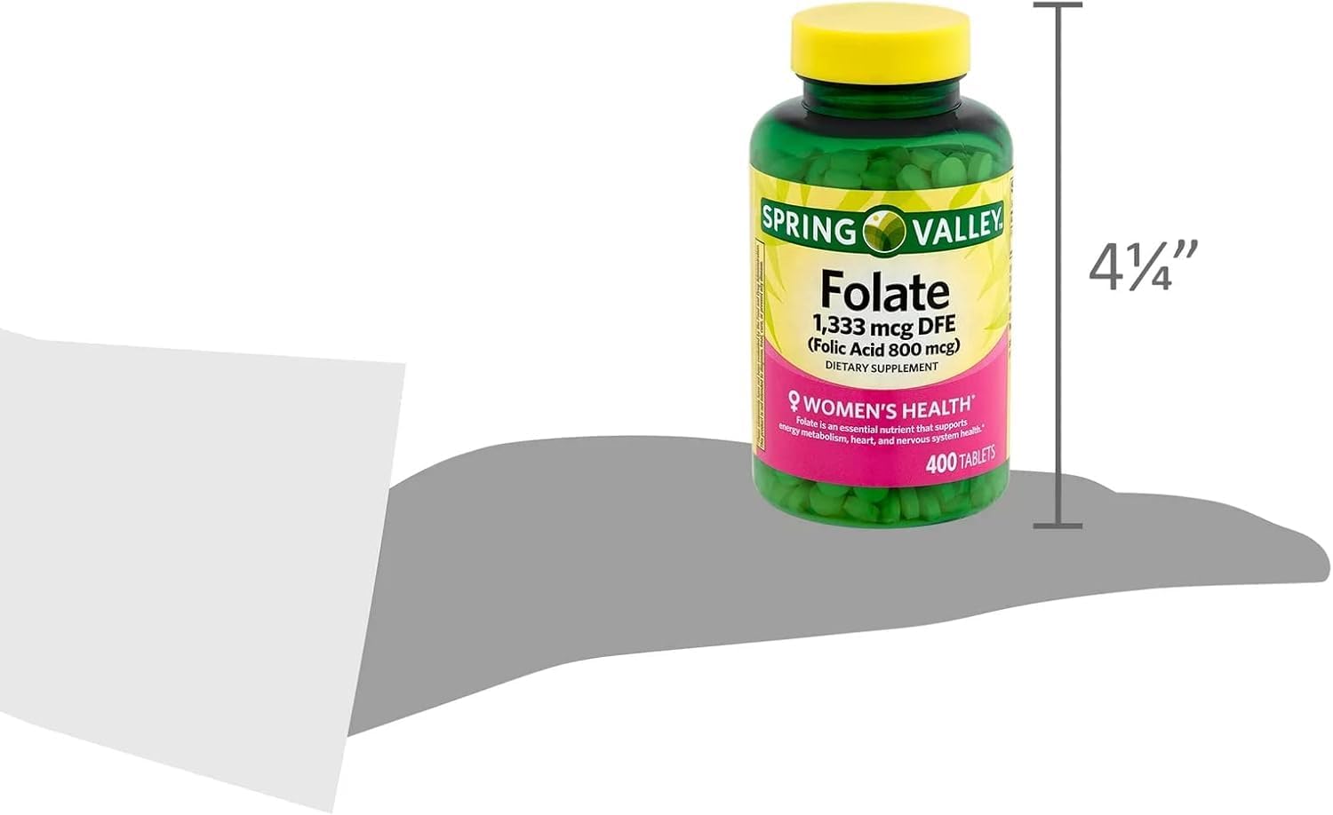 Spring Valley Folate Dietary Supplement, 1333 mcg DFE, 400 Comprimidos