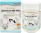 Hi Well Premium Grass-Fed Colostrum 1500 mg, 120 Chewable Tablets (Strawberry Flavored)
