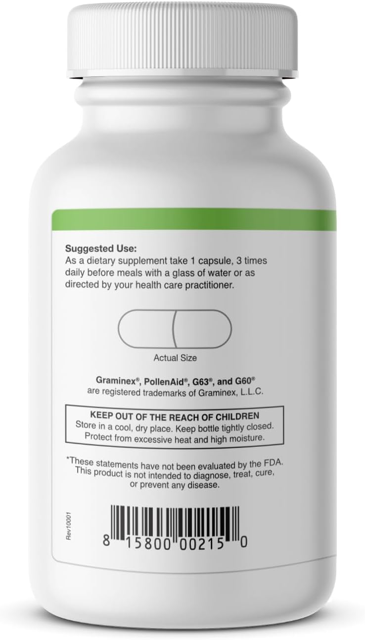 Graminex PollenAid Prostate Supplement – Flower Pollen Extract – 90 Vegetarian Capsules