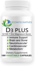 D3 Plus Boron Vitamin K2 Magnesium Zinc – 180 Cápsulas Veganas