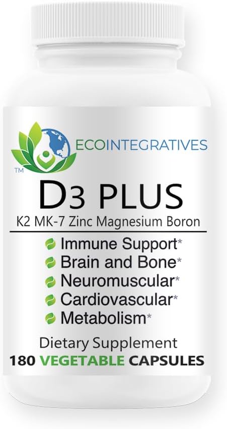 D3 Plus Boron Vitamin K2 Magnesium Zinc – 180 Cápsulas Veganas