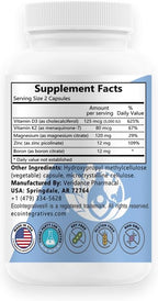 EcoIntegratives D3 Plus con Vitamina K2, Magnesio, Zinc y Boro – 60 Cápsulas Veganas