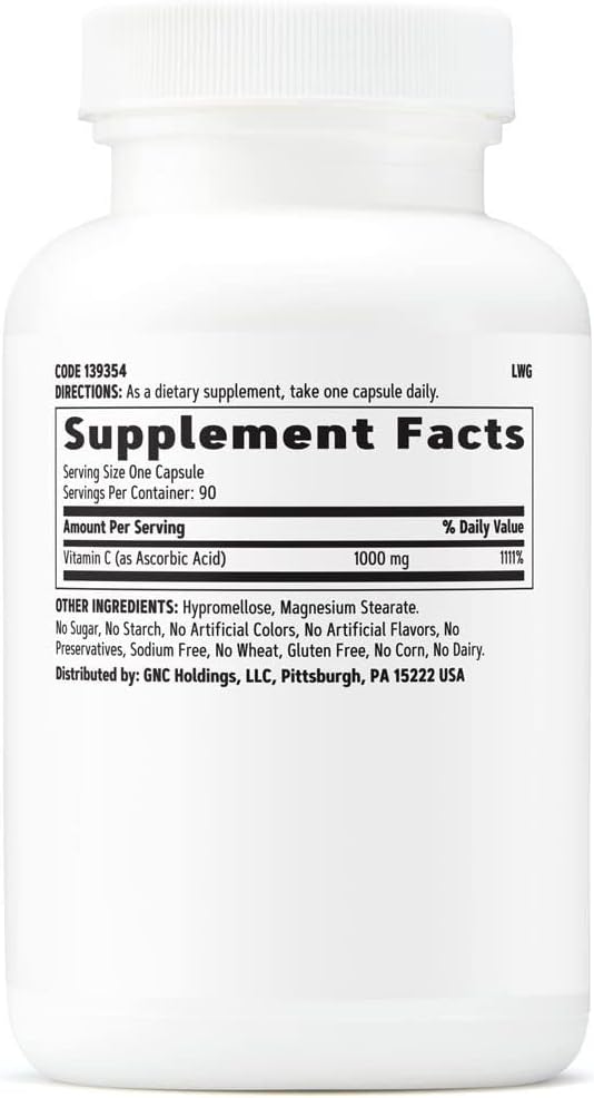 GNC Vitamina C 1000 mg, 90 cápsulas