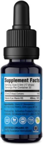 ACTIVATION Perfect K2 MK-7 - Suplemento Líquido de Vitamina K2, 15 ml