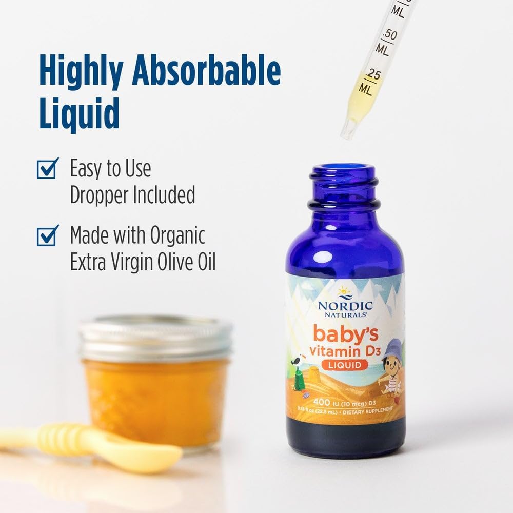 Nordic Naturals Baby's Vitamin D3, sin sabor - 400 UI - 90 dosis