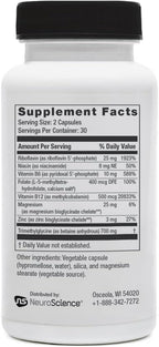 NeuroScience Methyl FMT - Complejo de Metilfolato con Vitaminas B, Magnesio y Zinc (60 Cápsulas)