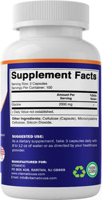 Vitamatic Glicina Suplemento, 2000mg por Dosis, 300 Cápsulas, No-GMO, Sin Gluten