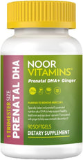 Noor Vitamins Vitaminas Prenatales Halal con DHA y Ácido Fólico, Jengibre, Hierro, 90 Cápsulas Blandas