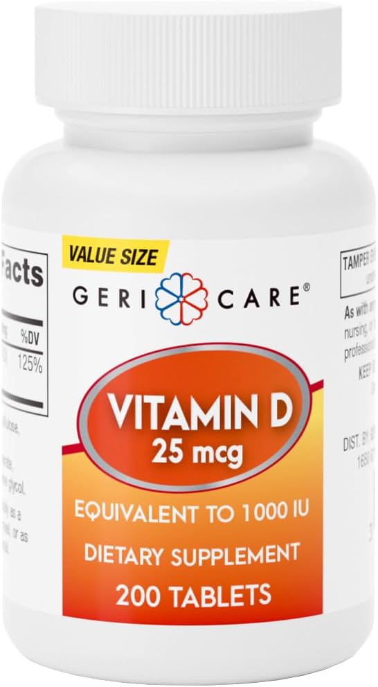 GeriCare Vitamina D 50 mcg (2000 UI) – 100 Comprimidos – Salud Ósea, Función Muscular y Apoyo Inmune