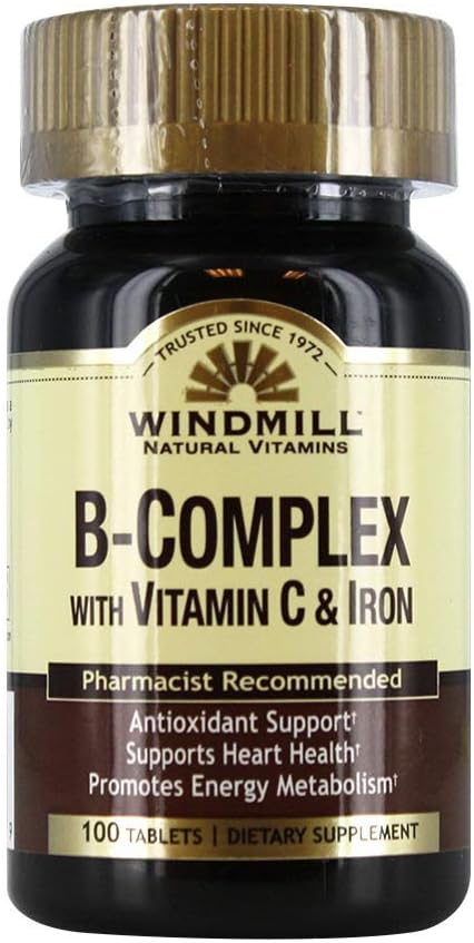 Windmill B-Complex Tablets with Vitamin C and Iron - 100 Comprimidos