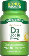 Nature's Truth Vitamina D3 1000 UI, 130 comprimidos (Pack de 3)