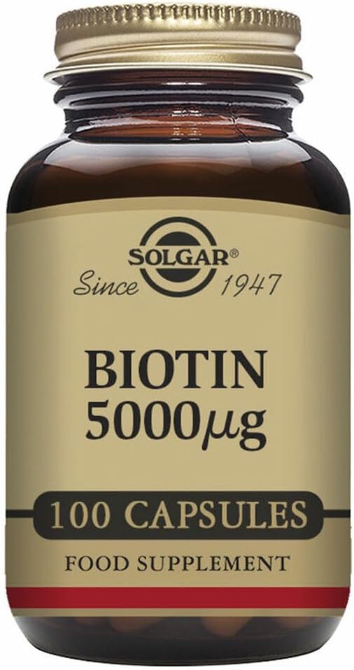Solgar Biotina 5000 mcg - 100 Cápsulas Vegetales - Vegano, Sin Gluten