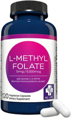 MD Life L-Metilfolato 5 mg - 120 Cápsulas - Metilfolato Activo