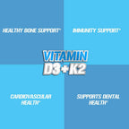 Evlution Nutrition Vitamina D3 K2 - 5000 UI D3 con 90 mcg K2 MK-7 por dosis - 60 Cápsulas Vegetales