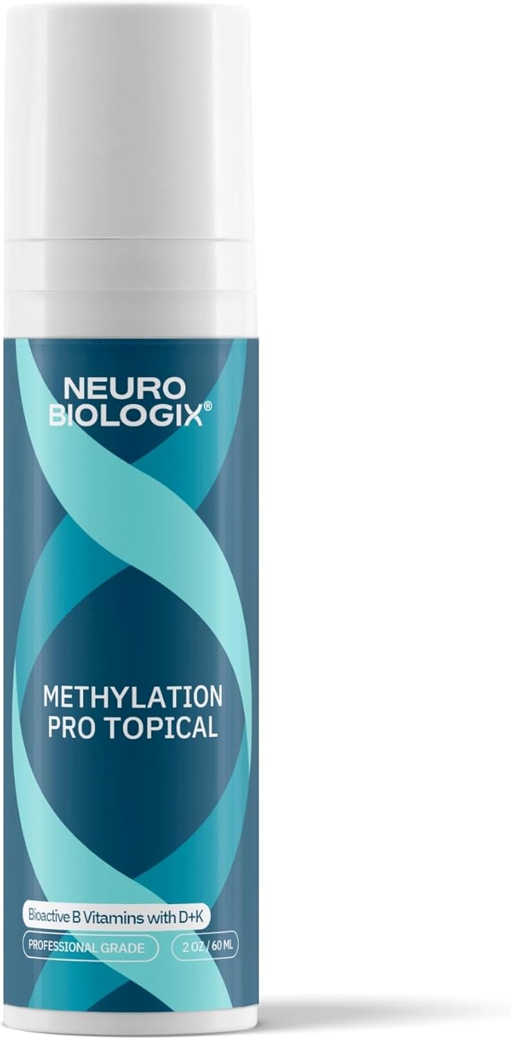 Neurobiologix Methylation Pro Crema Tópica para Hombres y Mujeres, Complejo de Vitaminas B Bioactivas con Metilfolato, B6, B12, D3 y K1, favorece la Energía Celular, Metilación y Salud del Sistema Nervioso, 60 ml (120 dosis)