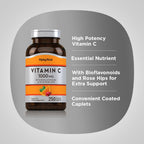 Piping Rock Vitamina C 1000 mg | 250 Caplets | con Bioflavonoides y Escaramujo | Vegetariano, No-OGM, Sin Gluten