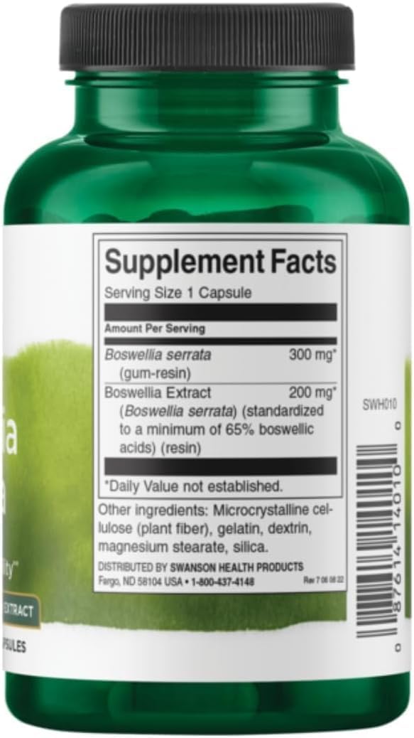 Swanson Boswellia Serrata (Estandarizada) 200 mg, 120 Cápsulas