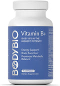 BodyBio Complejo B - Essential B Vitamins + Methylated B12 & Active Folate, 90 Capsules