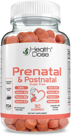 Health Dose Complejo Prenatal/Postnatal, Gominolas con Vitamina B6, B12, C, Zinc, 90 unidades