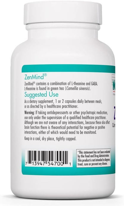 Nutricology ZenMind - 550 mg GABA y 200 mg L-Teanina - Apoyo a la Calma y Relajación - Fórmula no Somnolienta - Cápsulas – Image 2