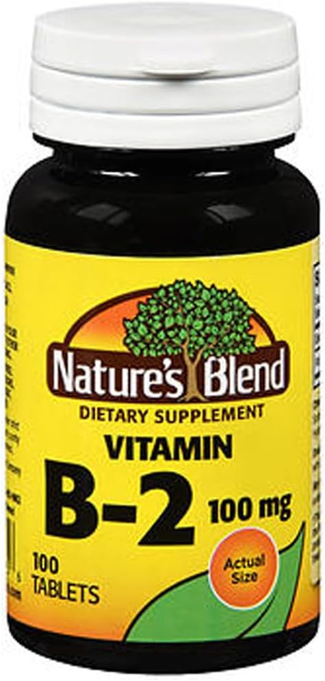 Nature's Blend Vitamina B2 (Riboflavina) 100 mg, 100 Comprimidos (Pack de 2)