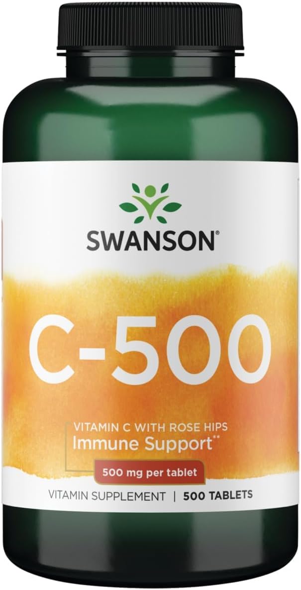 Swanson Vitamina C con Escaramujo 500 mg, 500 Comprimidos