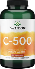 Swanson Vitamina C con Escaramujo 500 mg, 500 Comprimidos