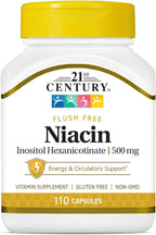 21st Century Flush Free Niacin 500mg, 110 Cápsulas (Paquete de 2)