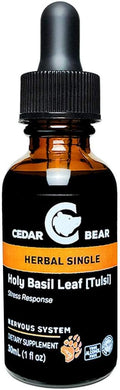 Cedar Bear - Holy Basil Leaf (Tulsi) - Adaptogen Liquid Supplement, 30 ml