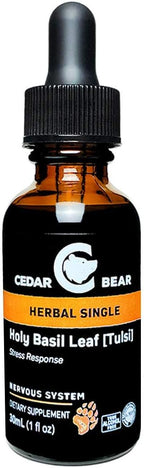 Cedar Bear - Holy Basil Leaf (Tulsi) - Adaptogen Liquid Supplement, 30 ml