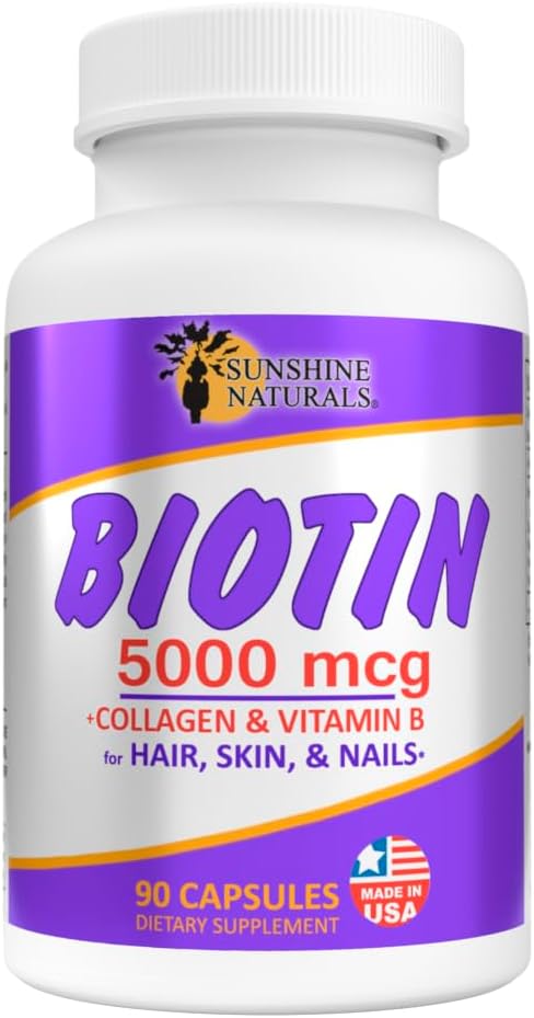 Sunshine Naturals Biotina 5000 mcg - 90 Cápsulas (Pack de 3)