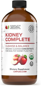 Complete Natural Products Kidney Complete - Líquido Orgánico de 240 ml con Vinagre de Manzana, Limón y Chanca Piedra