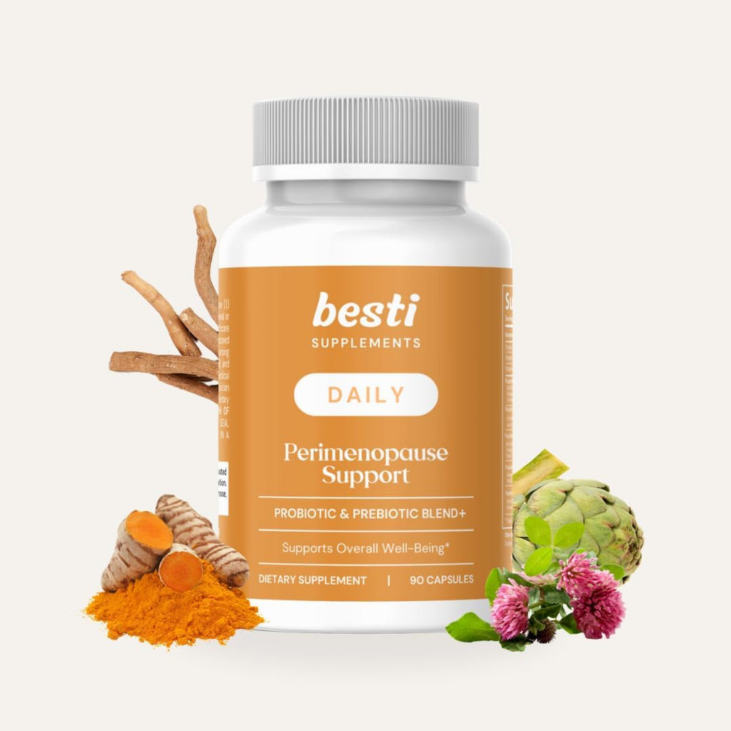 Besti Supplements Daily Perimenopause Support – Probiótico y Prebiótico – Apoya el Bienestar General – 90 Cápsulas