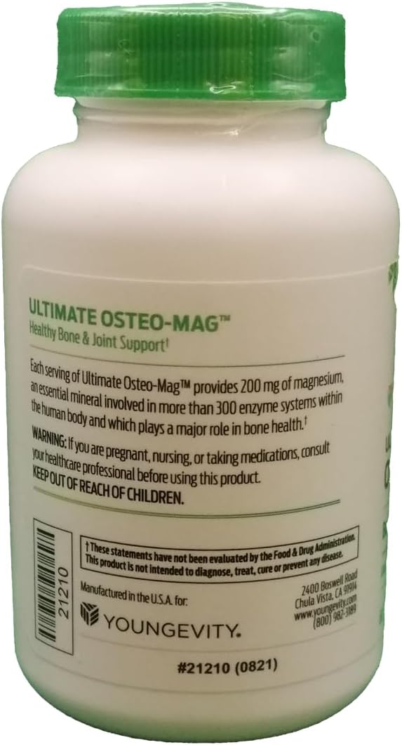 Youngevity Ultimate Osteo-Mag™ - Magnesio 200 con Vitaminas B6, B12 y Folato - 60 Cápsulas