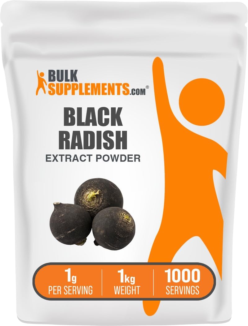 BulkSupplements Extracto de Rábano Negro en Polvo - Suplemento Herbal, Vegano y Sin Gluten, 1kg