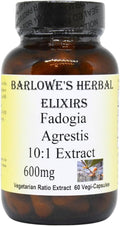 Barlowe's Herbal Elixirs Fadogia Agrestis Extract, 600mg, 60 VegiCaps, Stearate Free, Glass Bottle