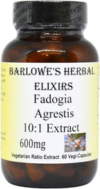 Barlowe's Herbal Elixirs Fadogia Agrestis Extract, 600mg, 60 VegiCaps, Stearate Free, Glass Bottle