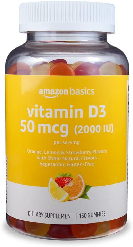 Vitamina D3 2000 UI Gominolas - Sabor Naranja, Limón y Fresa - 160 Gominolas