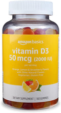 Vitamina D3 2000 UI Gominolas - Sabor Naranja, Limón y Fresa - 160 Gominolas