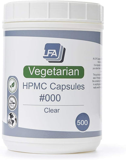 Cápsulas Veganas Vacías Tamaño 000 - 500 uds – Suplementos deportivos: creatina, beta-alanina, BCAA. – Image 1