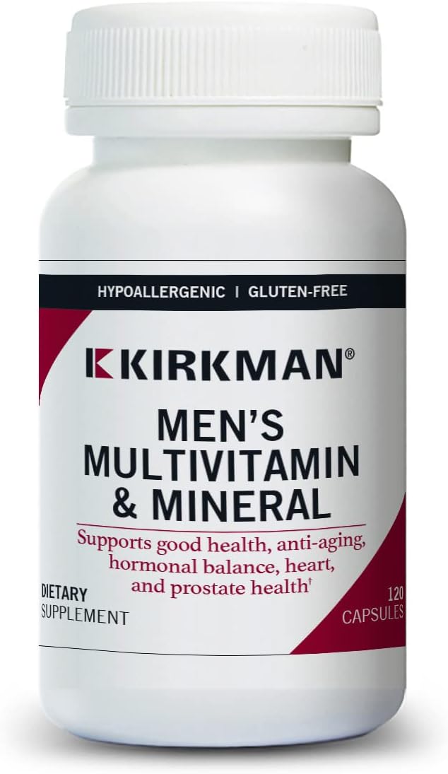 Kirkman Multivitamínico y Mineral para Hombres Mayores, 120 Cápsulas Vegetarianas