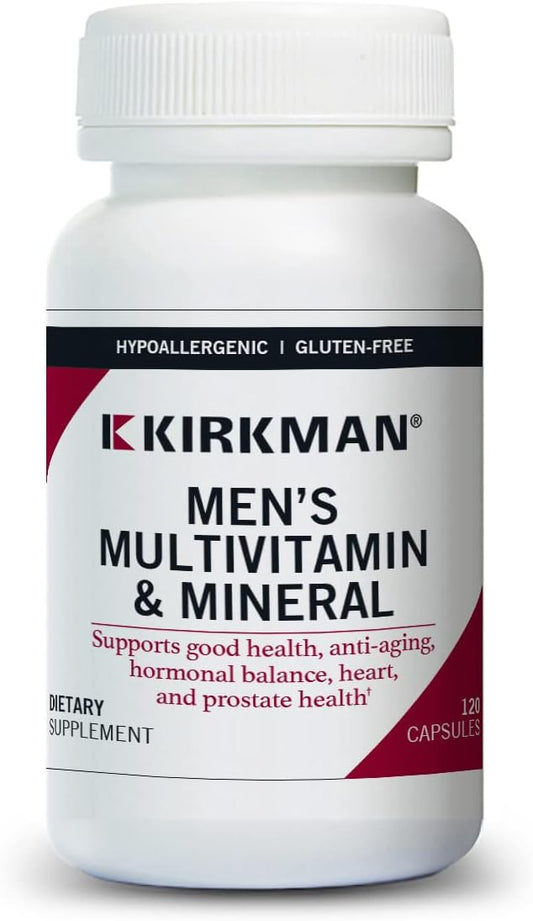 Kirkman Multivitamínico y Mineral para Hombres Mayores, 120 Cápsulas Vegetarianas
