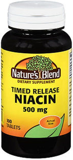 Nature's Blend Niacina de Liberación Sostenida 250 mg, 100 Comprimidos