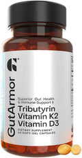 Salud Digestiva y Cardíaca + Apoyo Inmunológico - Butirato Puro 350mg, Vitamina D3 2000UI, Vitamina K2 120mcg - 60 Cápsulas Blandas