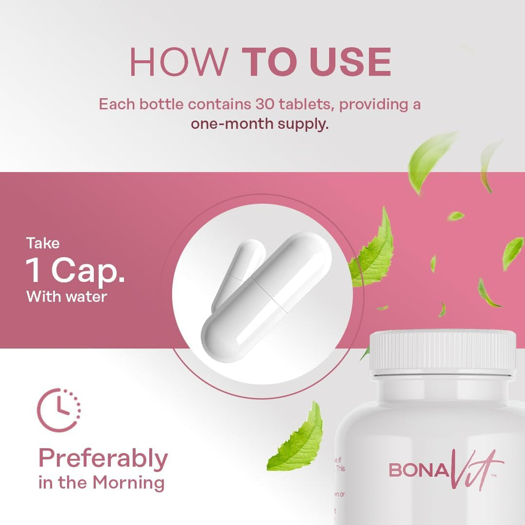 Bonavit FemStrong - Complemento Natural para el Bienestar Femenino - Equilibrio Hormonal - 30 Comprimidos Veganos