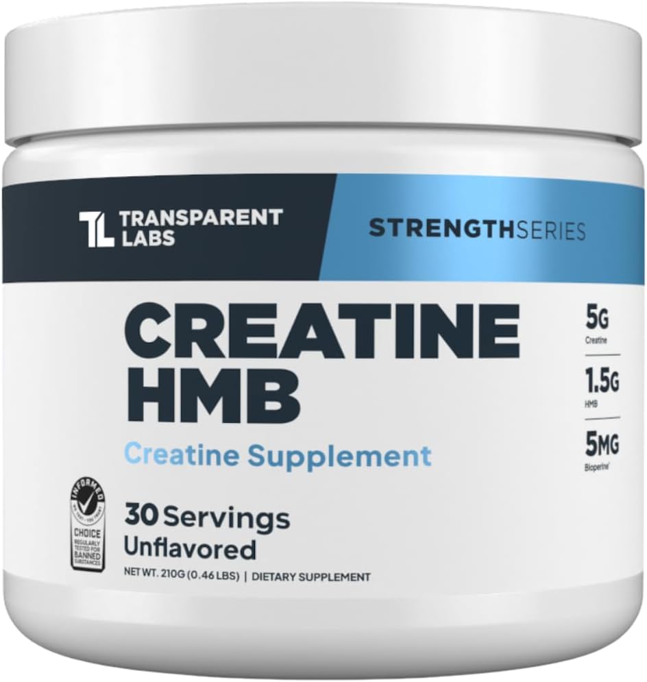 Transparent Labs Creatine HMB - Monohidrato de Creatina con HMB - 30 Servicios (Tropical Punch)